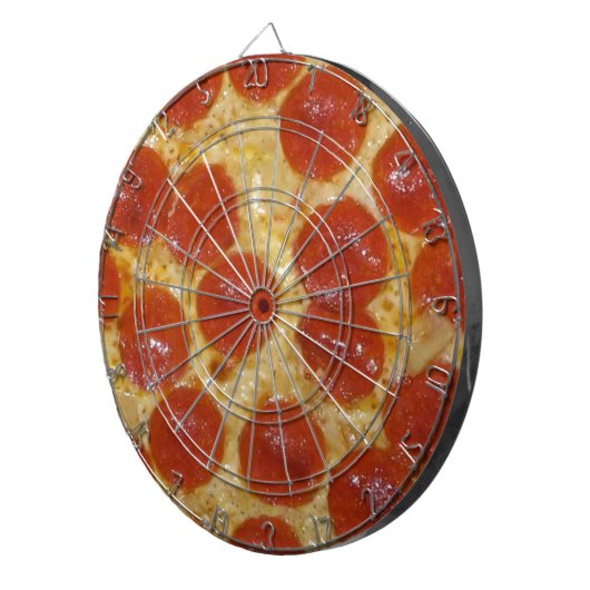grote pepperoni pizza dartbord (Voorkant Rechts)
