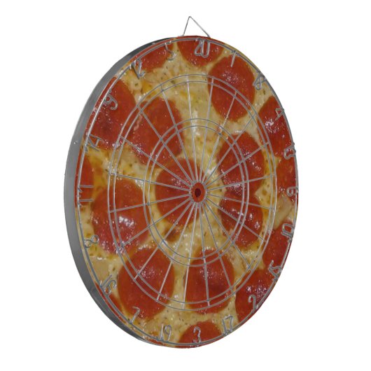 grote pepperoni pizza dartbord (Voorkant Links)