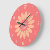 Grote perzik bloem op koraal grote klok (Hoek)