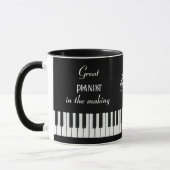 Grote pianist in het maken gepersonaliseerd mok (Links)