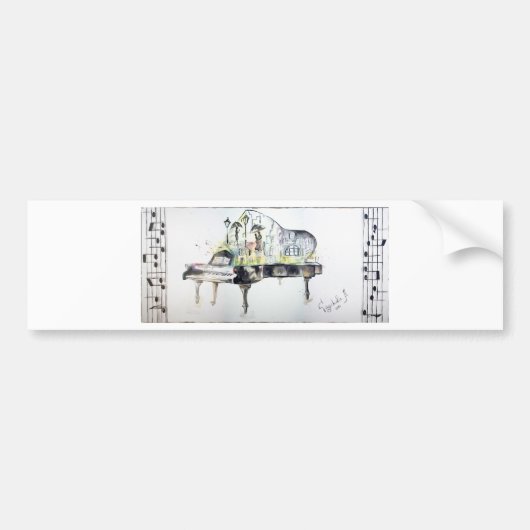 Grote piano bumpersticker (Voorkant)