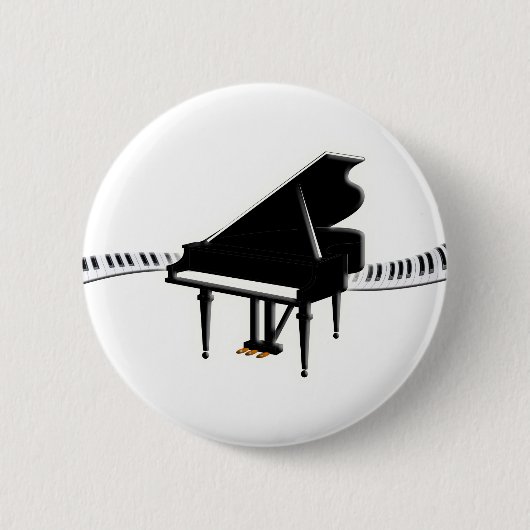 Grote piano en toetsenbord ronde button 5,7 cm (Voorkant)