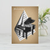 Grote piano-uitnodigingskaarten kaart (Staand voorkant)