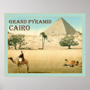 Grote piramide ~ Caïro ~ Vintage Travel Poster