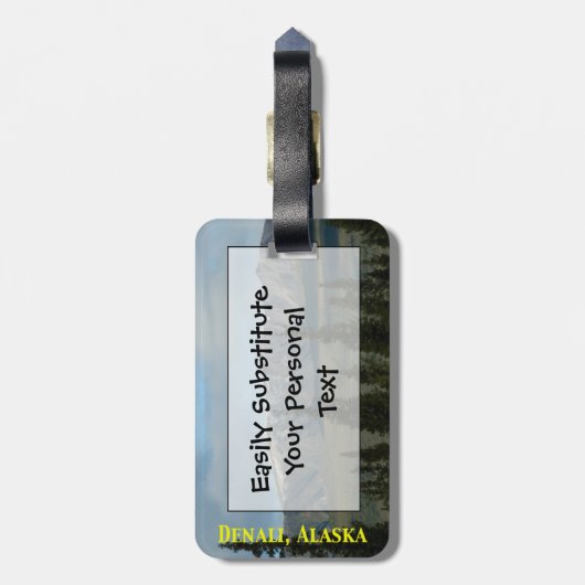 Grote plaatsen - Denali Alaska Easy ID Persoonlijk Bagagelabel (Achterkant verticaal)