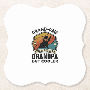 Grote Poes Opa Hond Retro Zonsondergang Bandana_1 Kartonnen Onderzetters