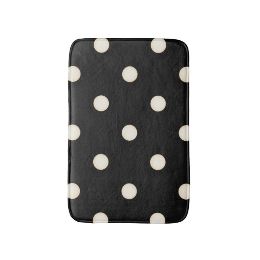 Grote Polka Dots Antiek Wit en Zwart Badmat (Voorkant Verticaal)