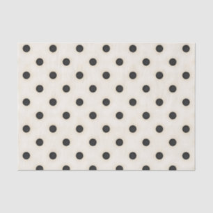 Grote Polka Dots Zwart & Antiek Wit Tissuepapier