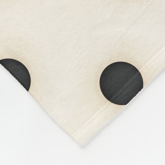 Grote Polka Dots Zwart en Antiek Wit Fleece Deken (Hoek)