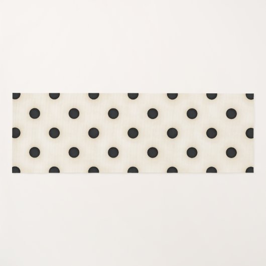 Grote Polka Dots Zwart en Antiek Wit Yogamat (Voorkant (horizontaal))
