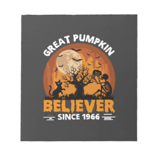 Grote Pompoen Gelovige Sinds Halloween Skelet Ca Notitieblok