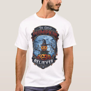 Grote Pompoen Gelovige Vogelverschrikker Heksenhoe T-shirt