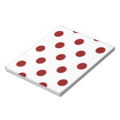 Grote Poolse stippen - Donkerrood op wit Notitieblok (Gedraaid)