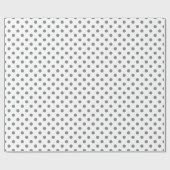 Grote Poolse stippen - Grijs op Wit Cadeaupapier (Vlak)