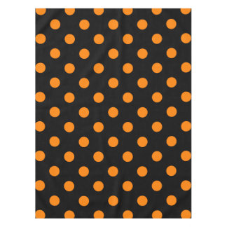 Grote Poolse stippen - Oranje op zwart Tafelkleed