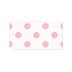 Grote Poolse stippen - Roze op wit Etiket