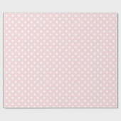 Grote Poolse stippen - Wit op Bleek roze Cadeaupapier (Vlak)