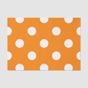 Grote Poolse stippen - Wit op Sinaasappel Tissuepapier