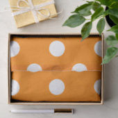 Grote Poolse stippen - Wit op Sinaasappel Tissuepapier (Geschenk)