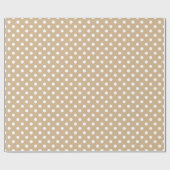 Grote Poolse stippen - Wit op tan Cadeaupapier (Vlak)