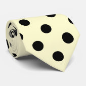 Grote Poolse stippen - zwart op crème Stropdas (Opgerold)