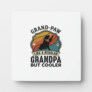 Grote Poot Opa Hond Retro Zonsondergang Bandana_1 Fotoplaat