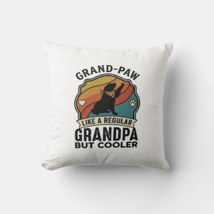 Grote Poot Opa Hond Retro Zonsondergang Bandana_1 Kussen