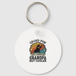 Grote Poot Opa Hond Retro Zonsondergang Bandana_1 Sleutelhanger