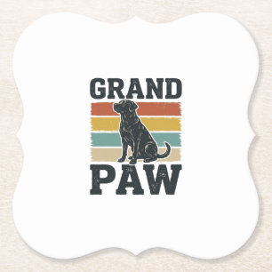 Grote Poot Vintage Hond Opa T-shirt Ontwerp_1 Kartonnen Onderzetters