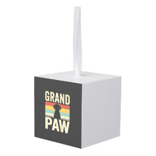 Grote Poot Vintage Hond Retro Kubus Ornament
