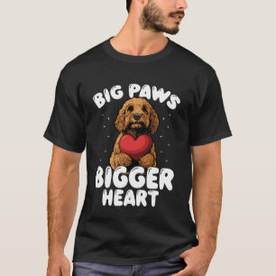 Grote poten grotere hart schattige Doodle hond lie T-shirt