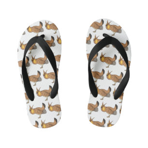 Grote prairiehoen cartoon illustratie  kinder teenslippers
