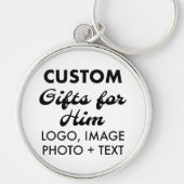 Grote Premium Ronde Sleutelhanger Custom Gifts voo (Voorkant)