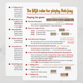 Grote Print BMJA regels kaart – Het spel spelen (1