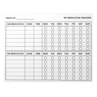Grote Print Wekelijkse Medicatie Tracker Notitieblok