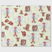 Grote Print Wrapping Papier Cowboy en paard (Vlak)