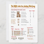 Grote printkaart met BMJA-regels - Scores Kaart (Voorkant)