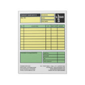 Grote pro-Logo bedrijfsfactuur/offerte Notitieblok (Gedraaid)
