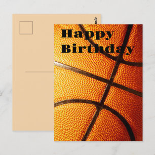 Grote Puistige Oranje Basketbal, Verjaardag Briefkaart