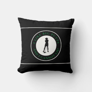 Grote putts Funny vrouwelijke golfer modern zwart Kussen