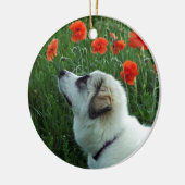 Grote pyreenpuppy keramisch ornament (Links)