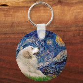 Grote Pyreneeën 2 - Sterrennacht Sleutelhanger (Voorkant)