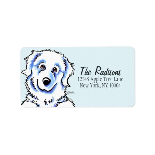 Grote Pyreneeën Aangepaste kleur Etiket (Voorkant)