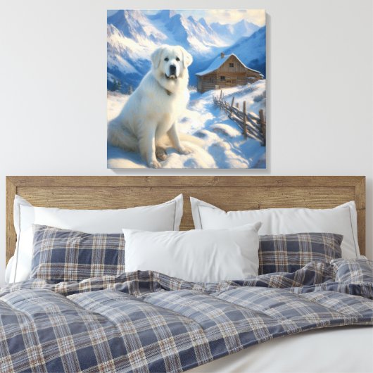 grote pyreneeën canvas afdruk (Insitu (Slaapkamer))