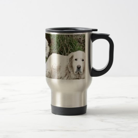 Grote Pyreneeën Dog en puppy Reisbeker (Rechts)
