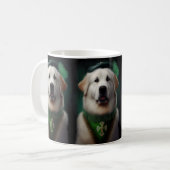 Grote Pyreneeën Dog in St. Patrick's Day Dress Koffiemok (Voorkant links)