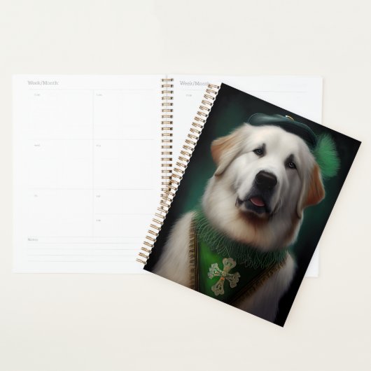 Grote Pyreneeën Dog in St. Patrick's Day Dress Planner (Display)