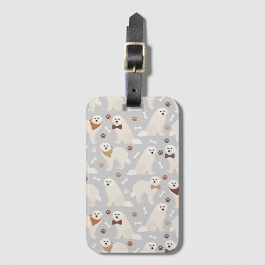 Grote Pyreneeën en Botten Bagagelabel (Voorkant (verticaal))