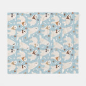 Grote Pyreneeën en Botten Fleece Deken (Voorkant (Horizontaal))