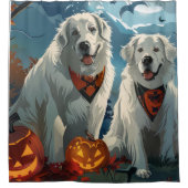 Grote Pyreneeën Halloween Spooky Douchegordijn (Voorkant)